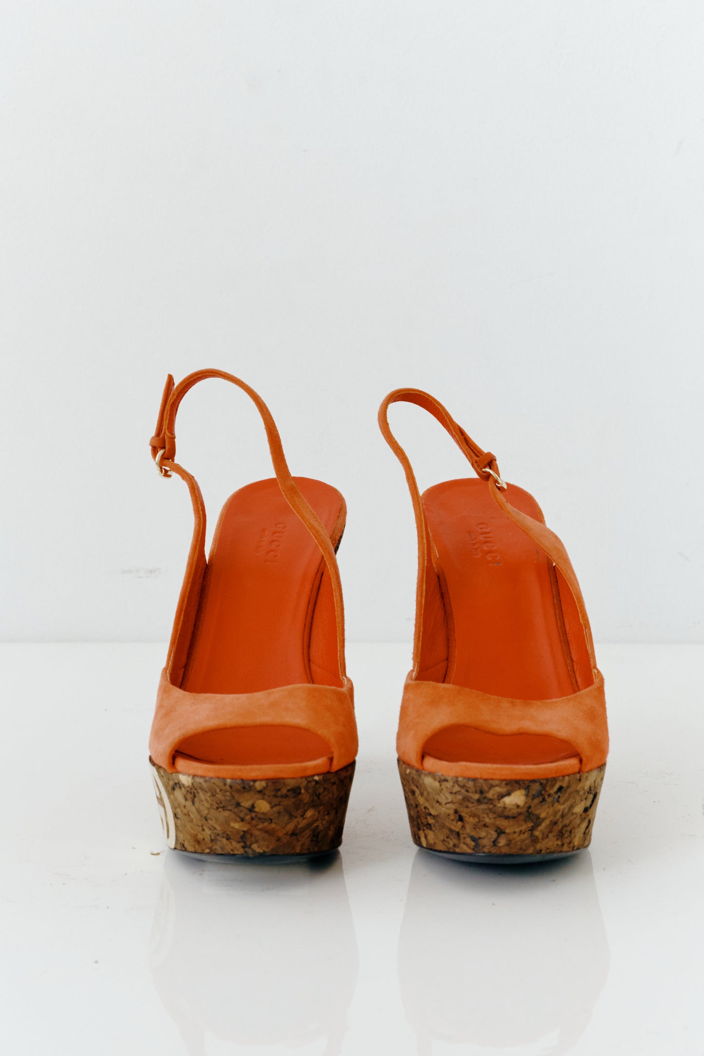 Orange Platform Sling-Backs