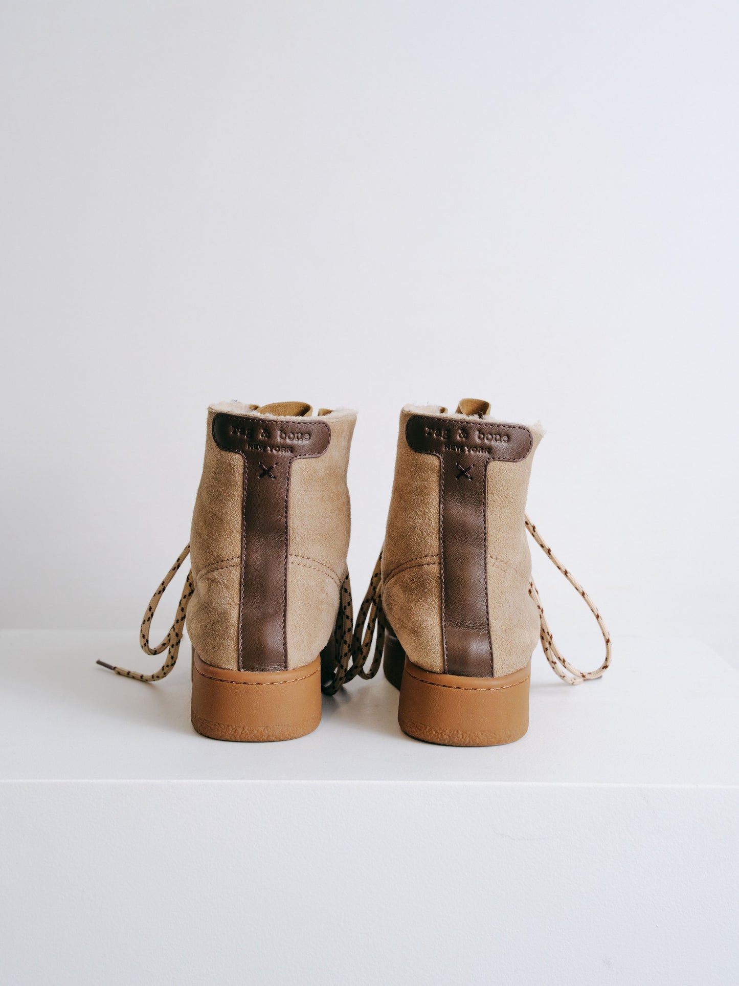 Taupe/Camel Lamb & Cow Leather Boots