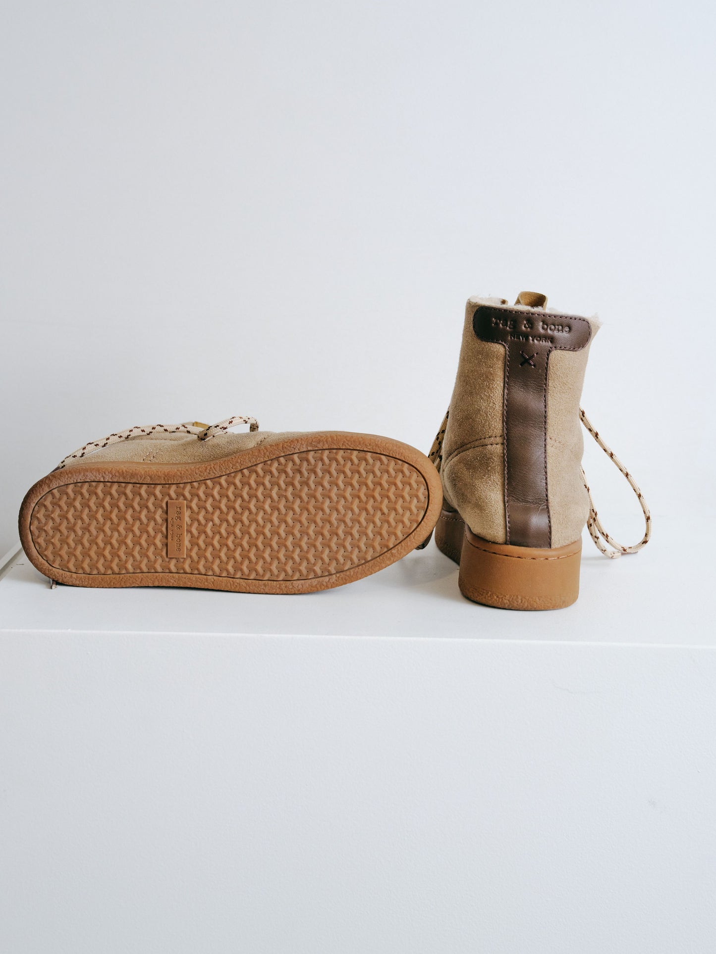 Taupe/Camel Lamb & Cow Leather Boots