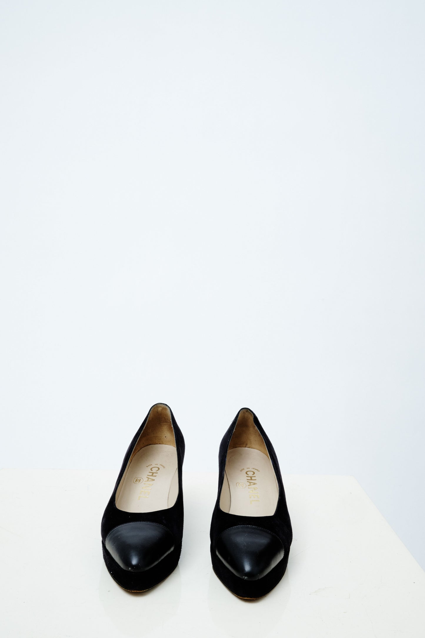 Navy & Black Suede Pumps