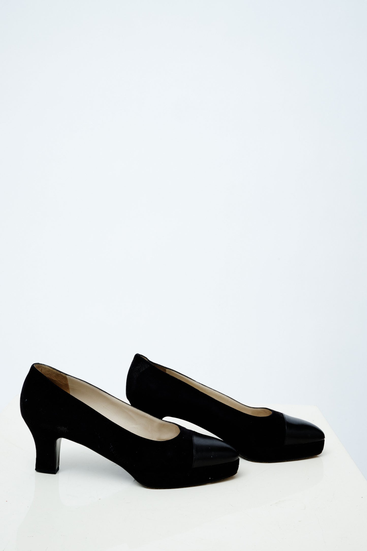 Navy & Black Suede Pumps