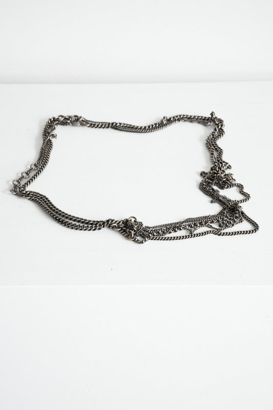Sterling Silver Tube/Mesh Necklace