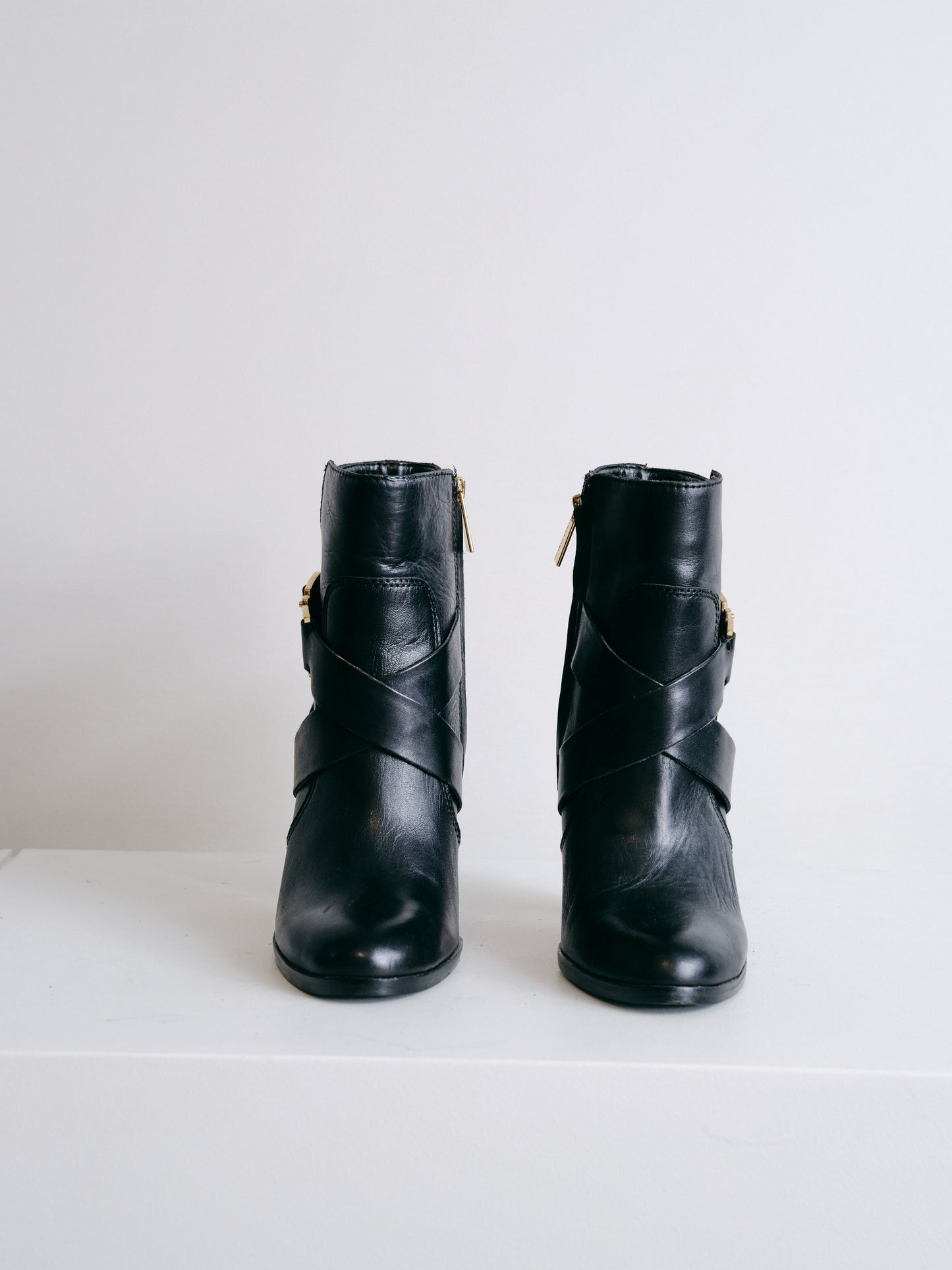 Black Leather "Connolly" Booties