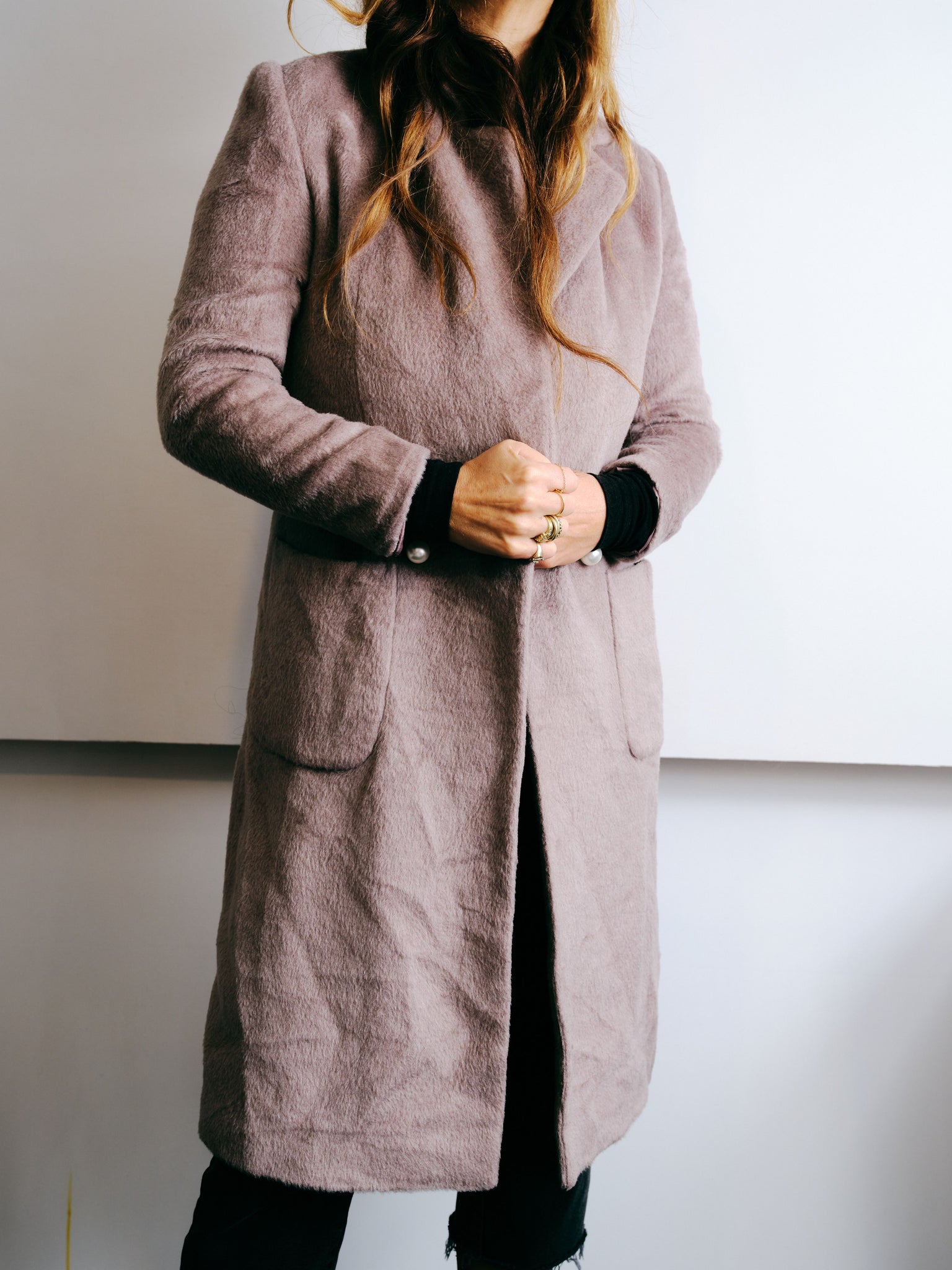 French Taupe Alpaca Wool Coat