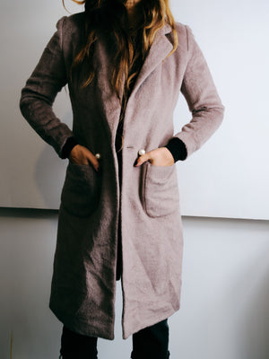 French Taupe Alpaca Wool Coat