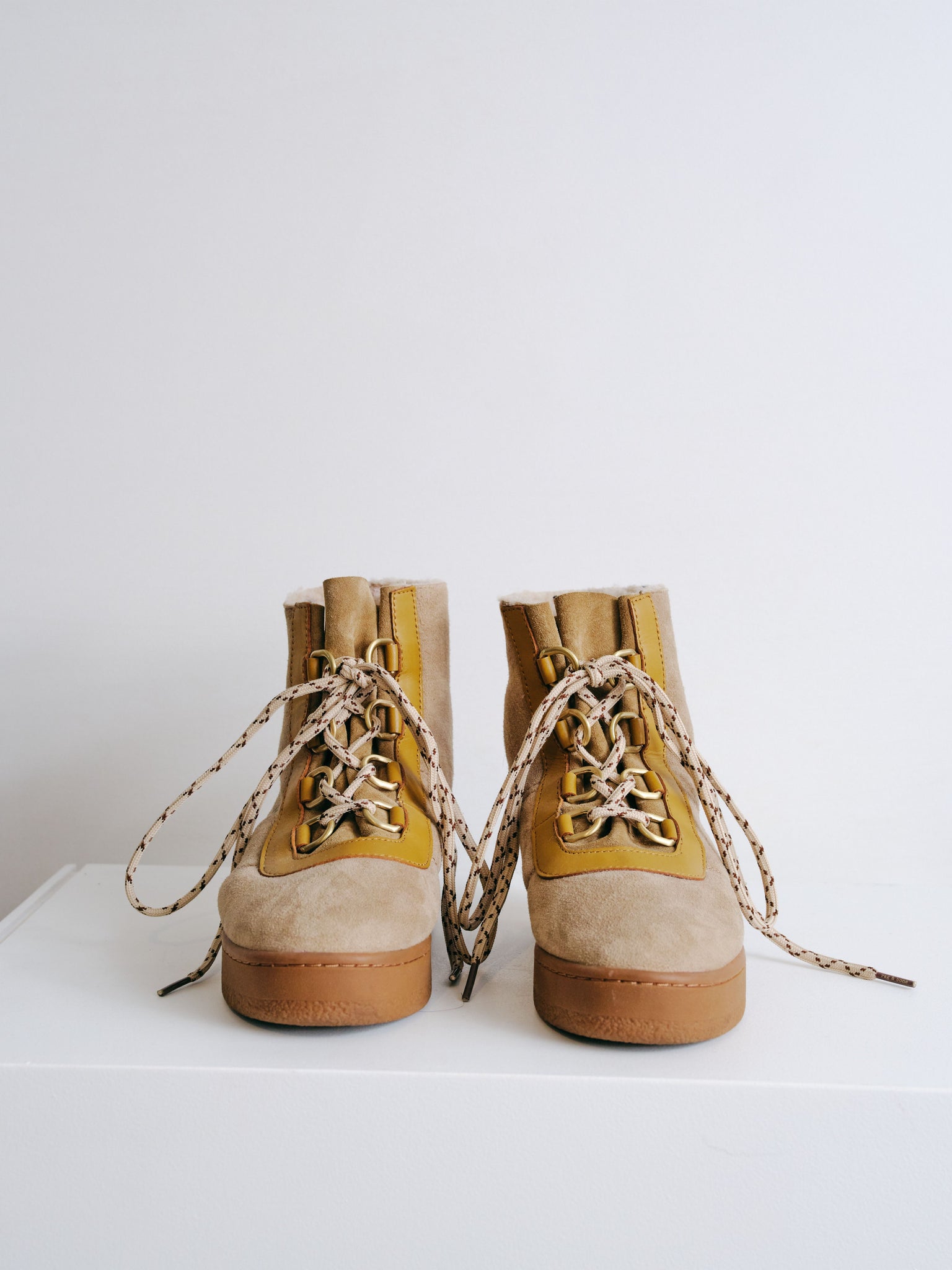 Rag & Bone Taupe/Camel Lamb/Cow Leather Boots
