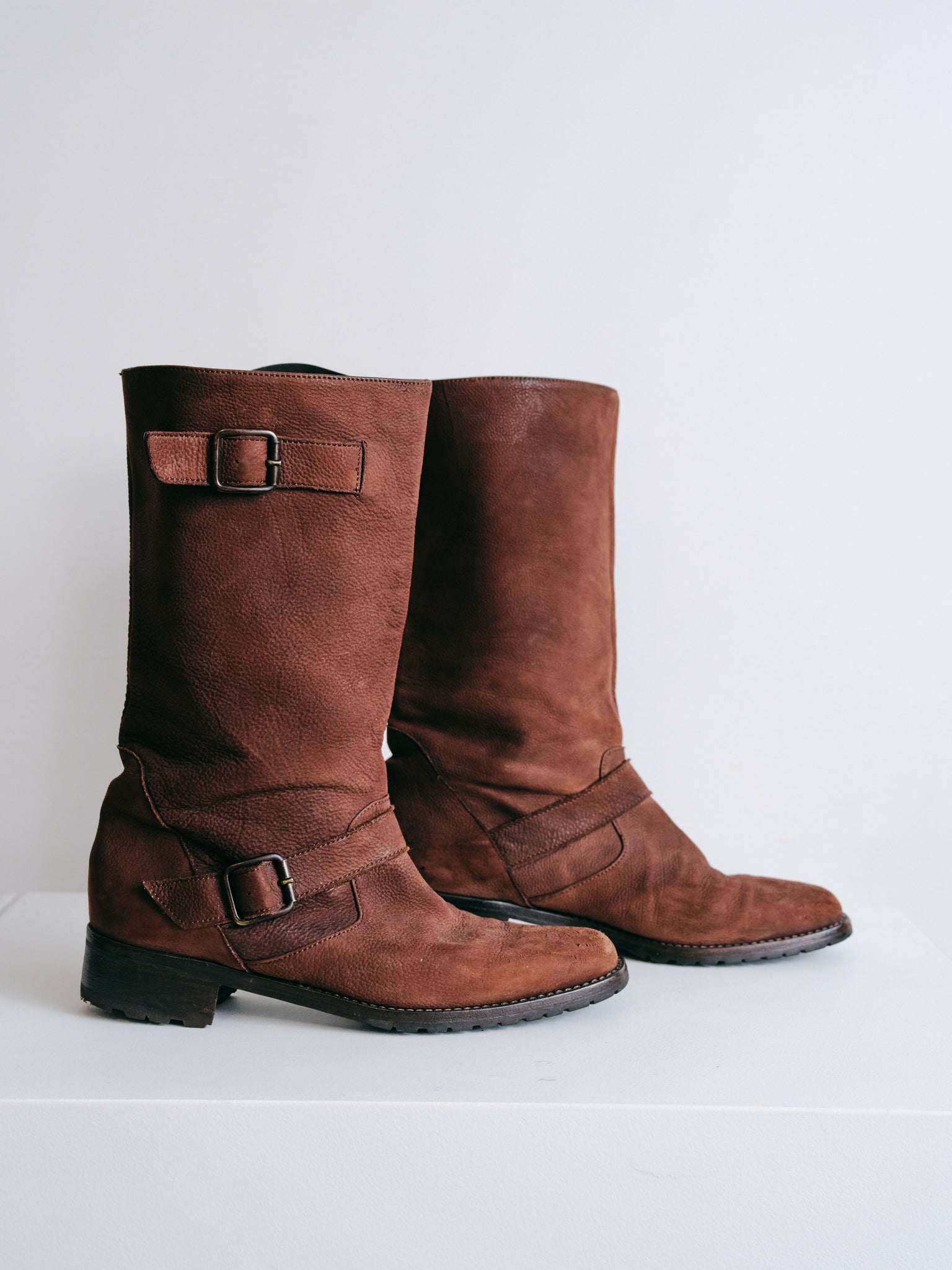 Manolo Blahnik Chocolate Leather Boots