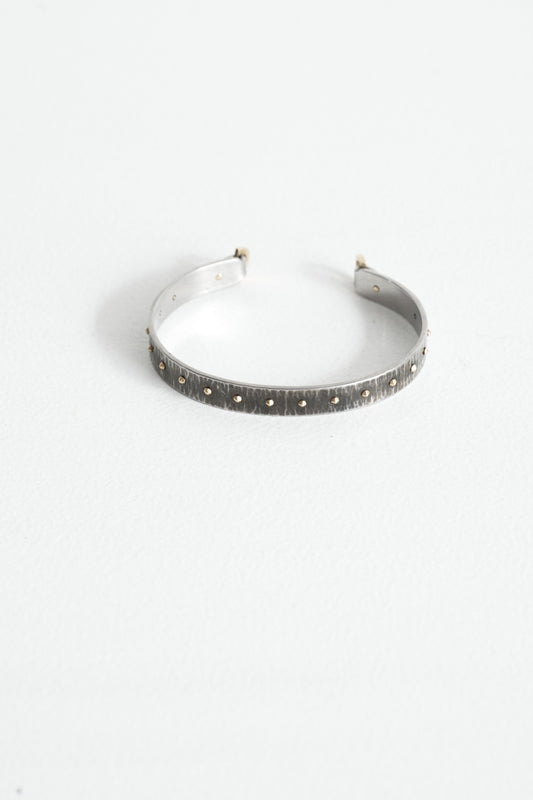 Steel and Gold Studded Cuff