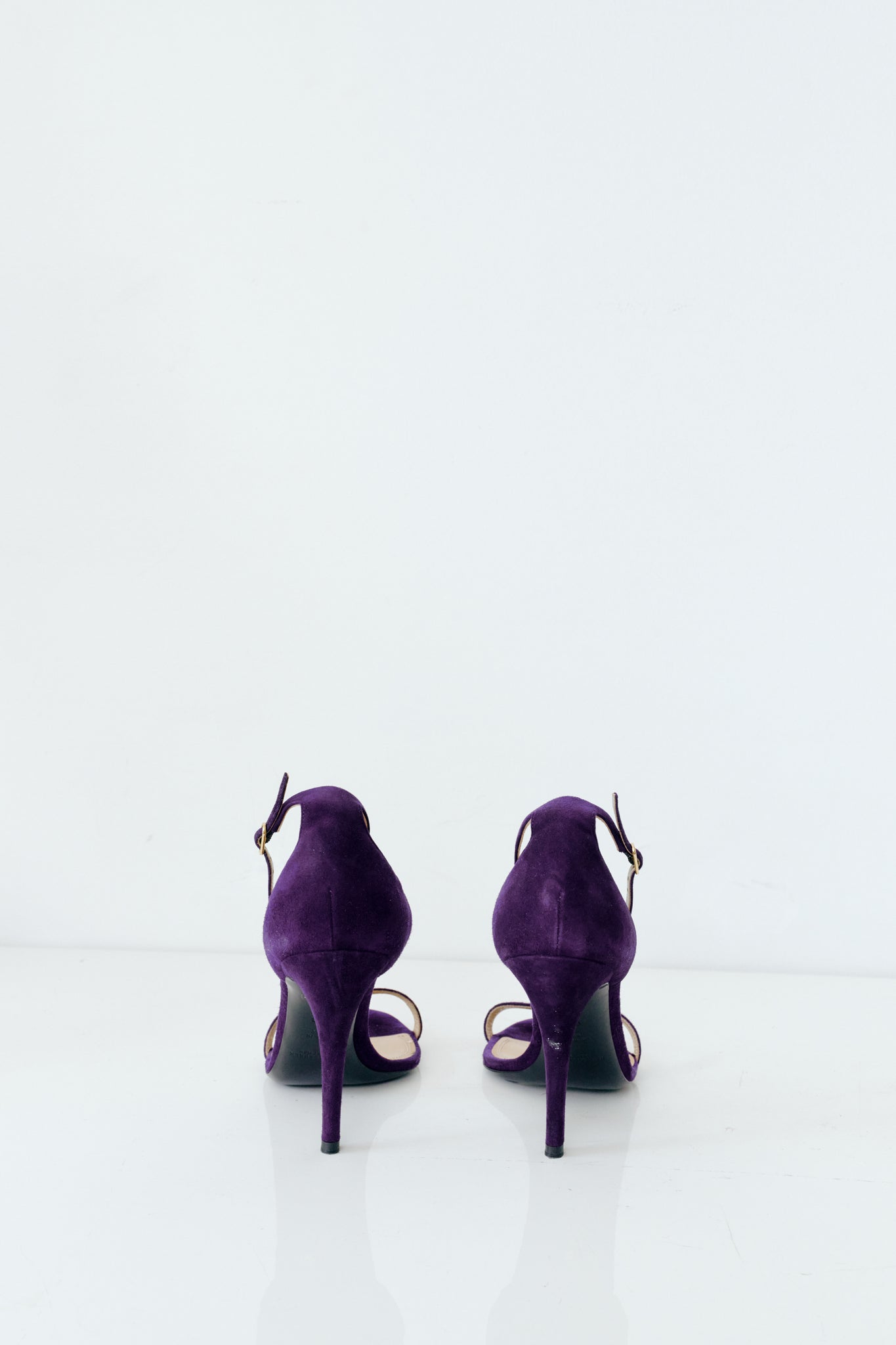 Ralph Lauren Collection Deep Plum Leather Sandals
