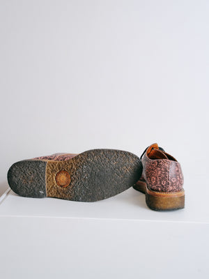 Dries Van Noten Pink/Brown Snakeskin Derbies