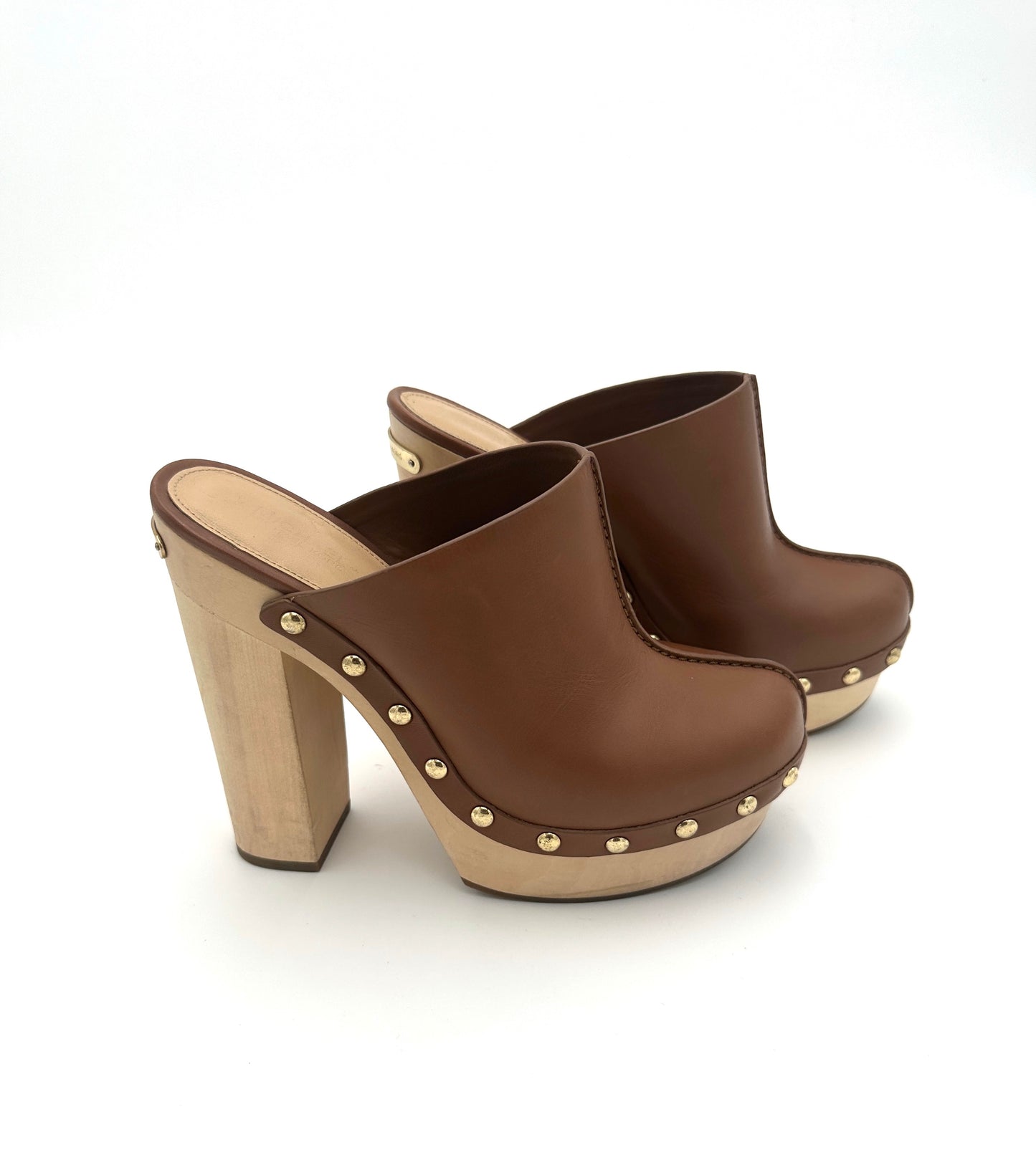 Tan Platform Clogs