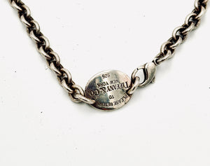 Return to Tiffany & Co. Silver Sterling Oval Tag Necklace