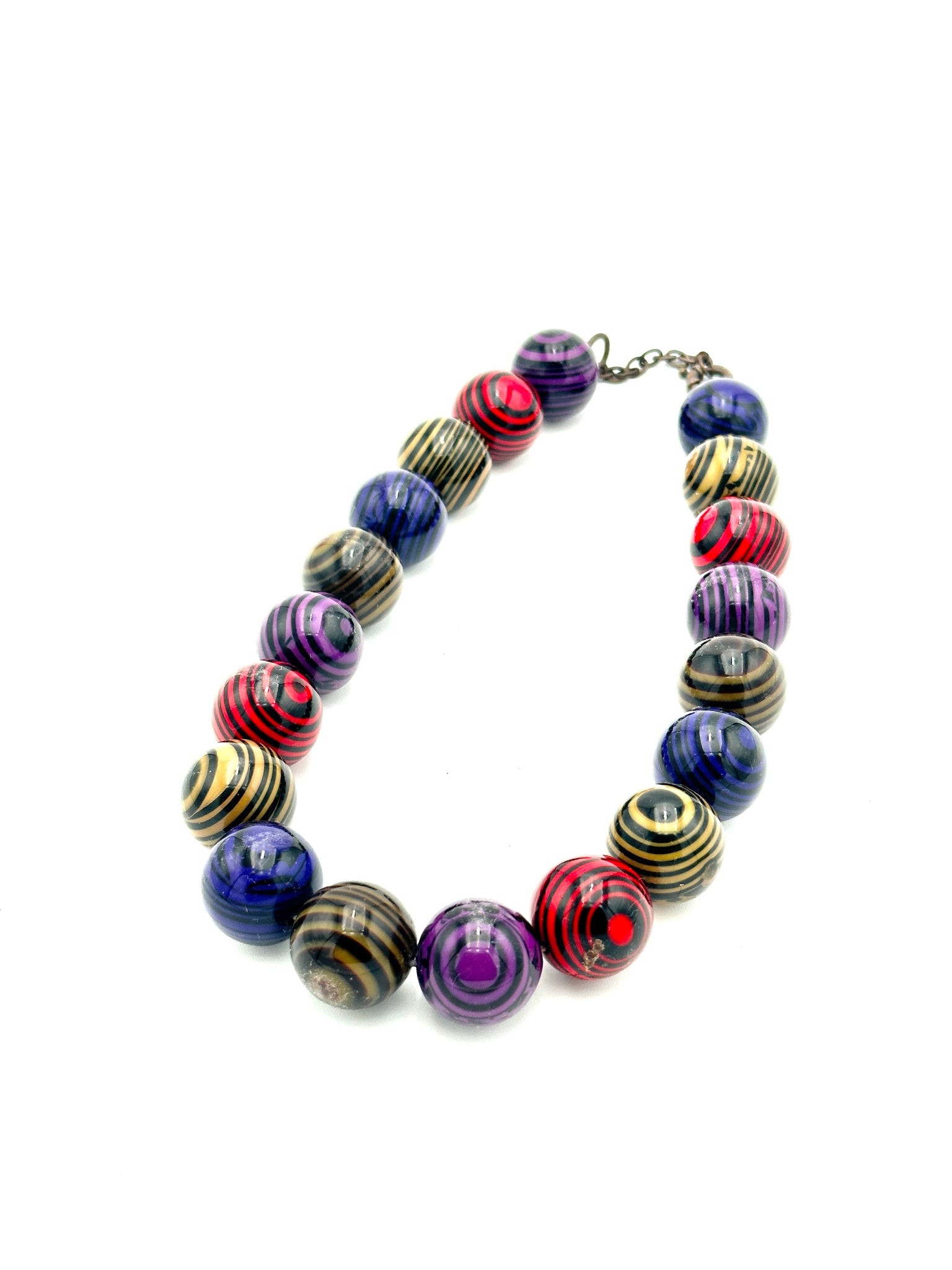 Vintage Colored Ball Necklace
