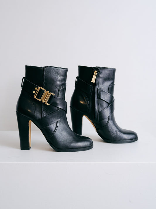 Black Leather "Connolly" Booties