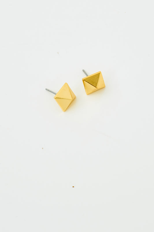 Pyramid Gold Studs