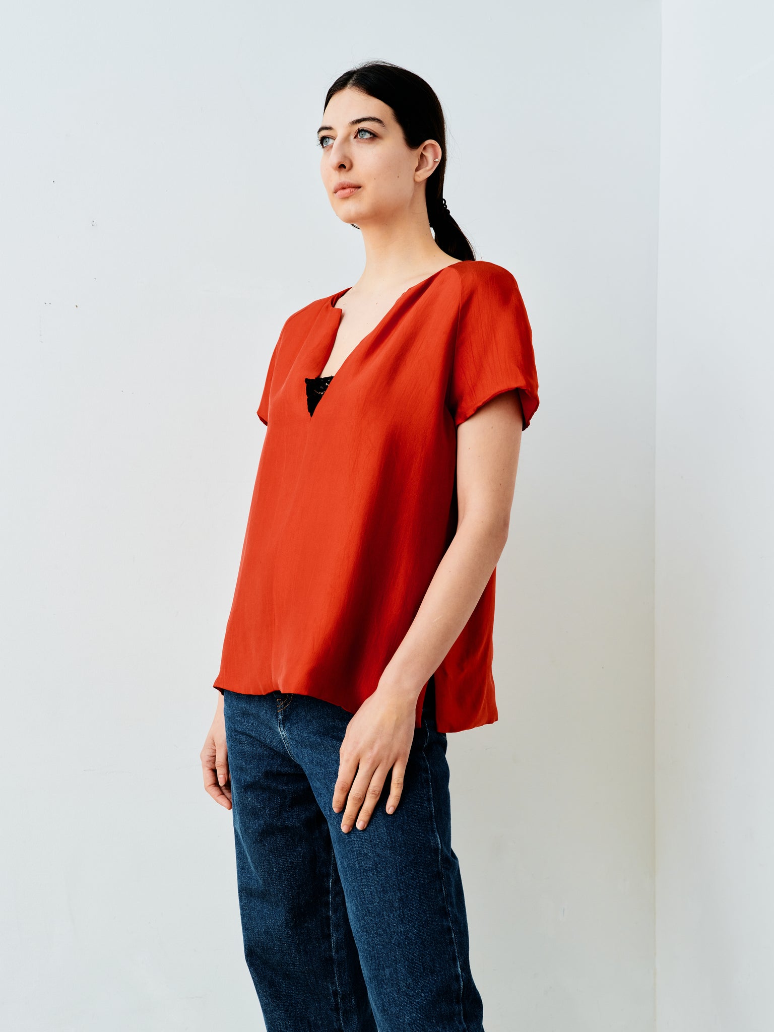 Wes Gordon Size 12 Red Silk 9-23 Shirt