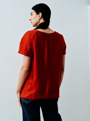 Wes Gordon Size 12 Red Silk 9-23 Shirt