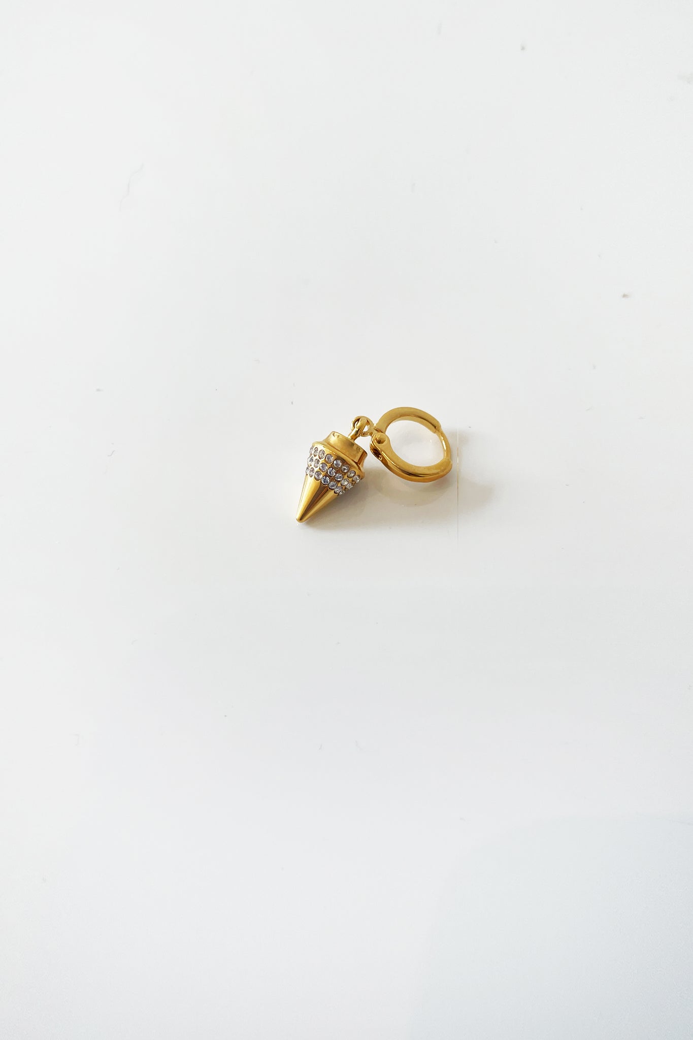 Mini Titan Gold and Crystal Earring